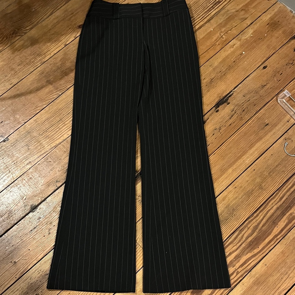 bebe Black Striped Wide Leg Pants